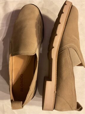 Blondo Loafers Leather Phoebe Waterproof Women 11 Slip-On Loafers Tan Suede
